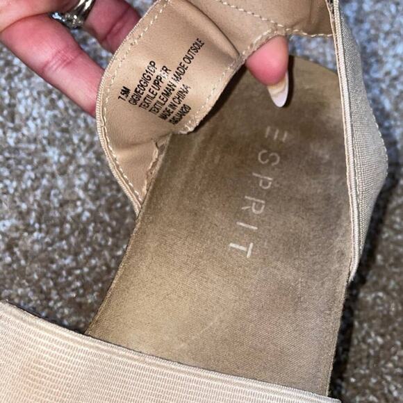 Esprit Women shoes Sandals Tan Espadrille Platform SZ 7.5 GiGi slip on platform - Picture 6 of 7